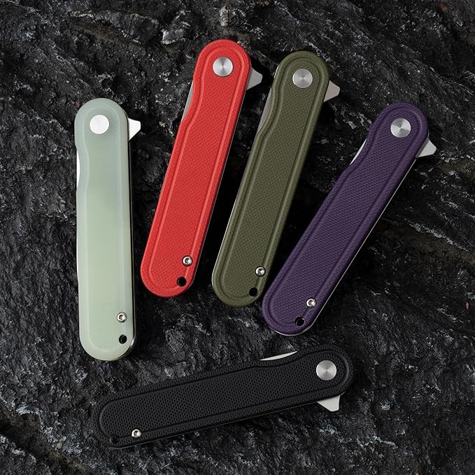 G040 Pocket Knife, 2.75'' D2 Steel Blade G10 handle, Small EDC Knife with Pocket Clip for Men Women, 2.1oz