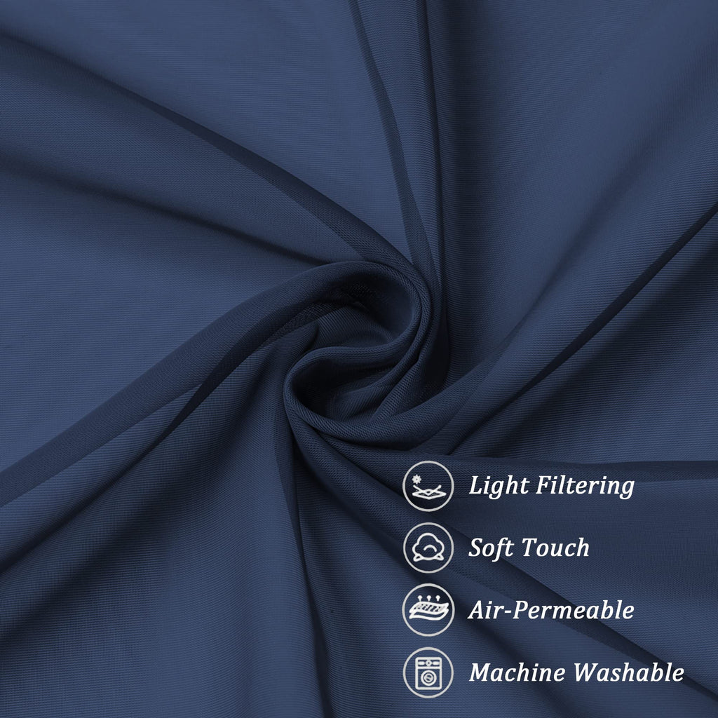 Sheer Curtains Tiers 42W x 24L Inches 2 Pieces