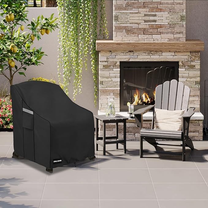 Outdoor Chair Covers 37"W x 40"D x 36"H,600D Heavy Duty Waterproof Patio Chair Cover,Outdoor Furniture Covers for Lawn/Garden Chiar,Black
