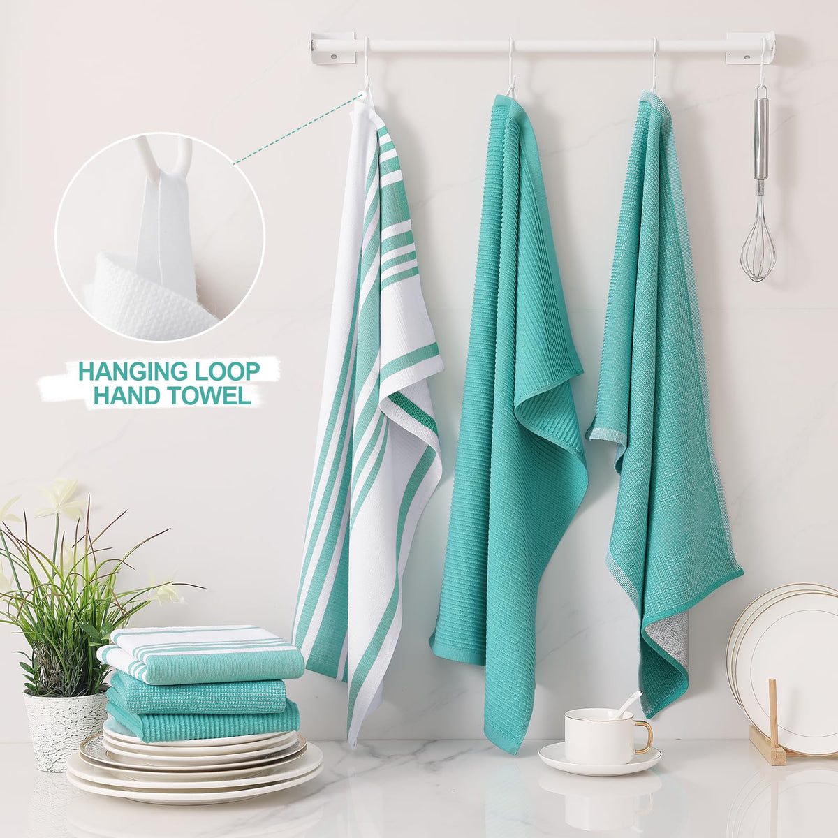 Cotton 380 GSM Premium Kitchen Towels (12 Count)