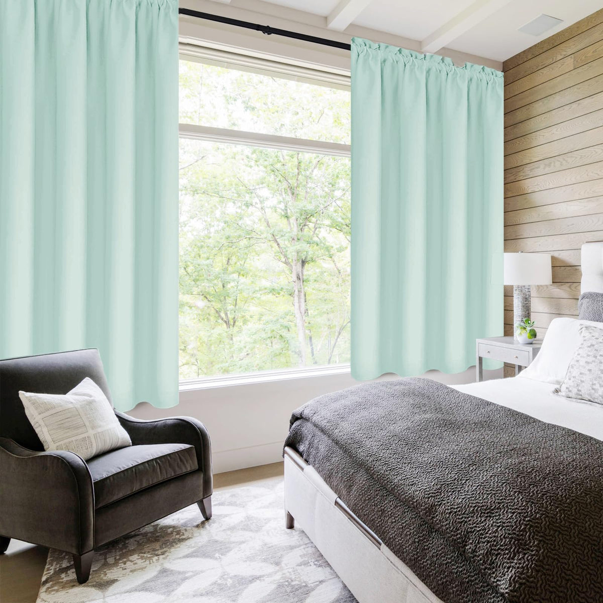 Blackout Curtains for Bedroom Living Room 42 x 45 Inch Long 2 Panels (2 Count)