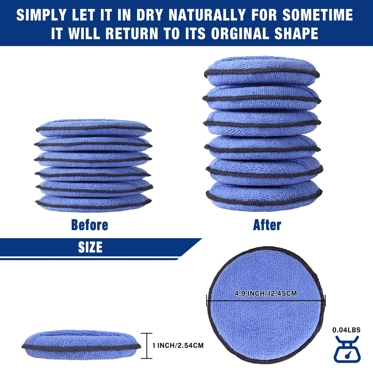 12 Pack Car Wax Applicator Pads with Finger Pocket (12 Count)
