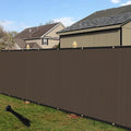 ECOOPTS 8'x269' Privacy Fence Screen Windscreen with Copper Grommets, Fit for Commercial Fence and Residential Garden Outdoor 90% UV Blockage, Cable Zip Ties Included (Brown)