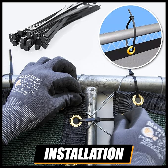 Royal Shade Custom Size 4' x 98' White Fence Privacy Screen Windscreen Cover Netting Mesh Fabric Cloth - Cable Zip Ties Included (We Make Custom Size)