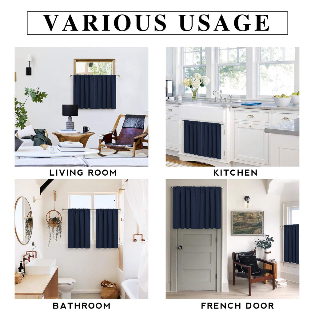 Cafe Blackout Curtains 30 inch Length (2 Count)