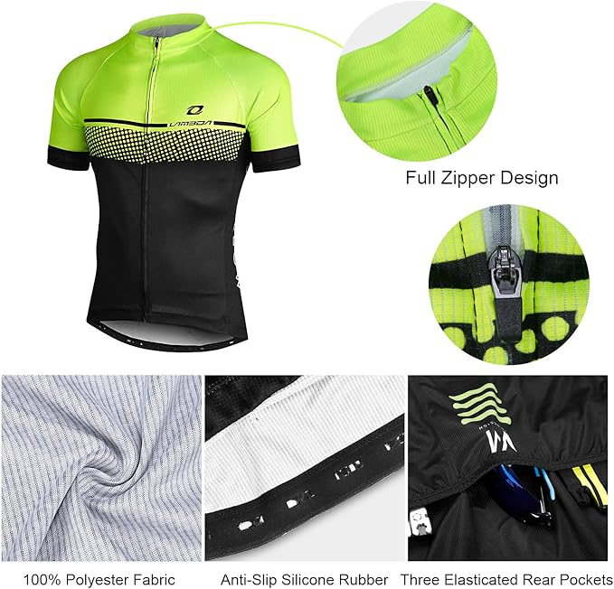 LAMEDA Men's Cycling Jersey Breathable Lightweight Bike Jersey Short Sleeve Quick Dry Moisture Wicking Biking Shirts