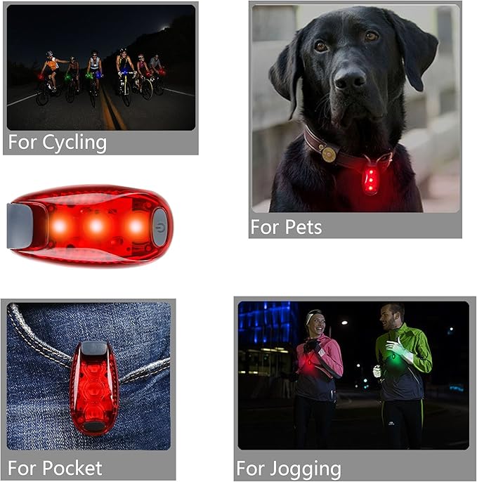STURME LED Safety Light Strobe Lights for Daytime Running Walking Bicycle Bike Kids Child Woman Dog Pet Runner Best Flashing Warning Clip on Small Reflective Set Flash Walk Night High Visibility