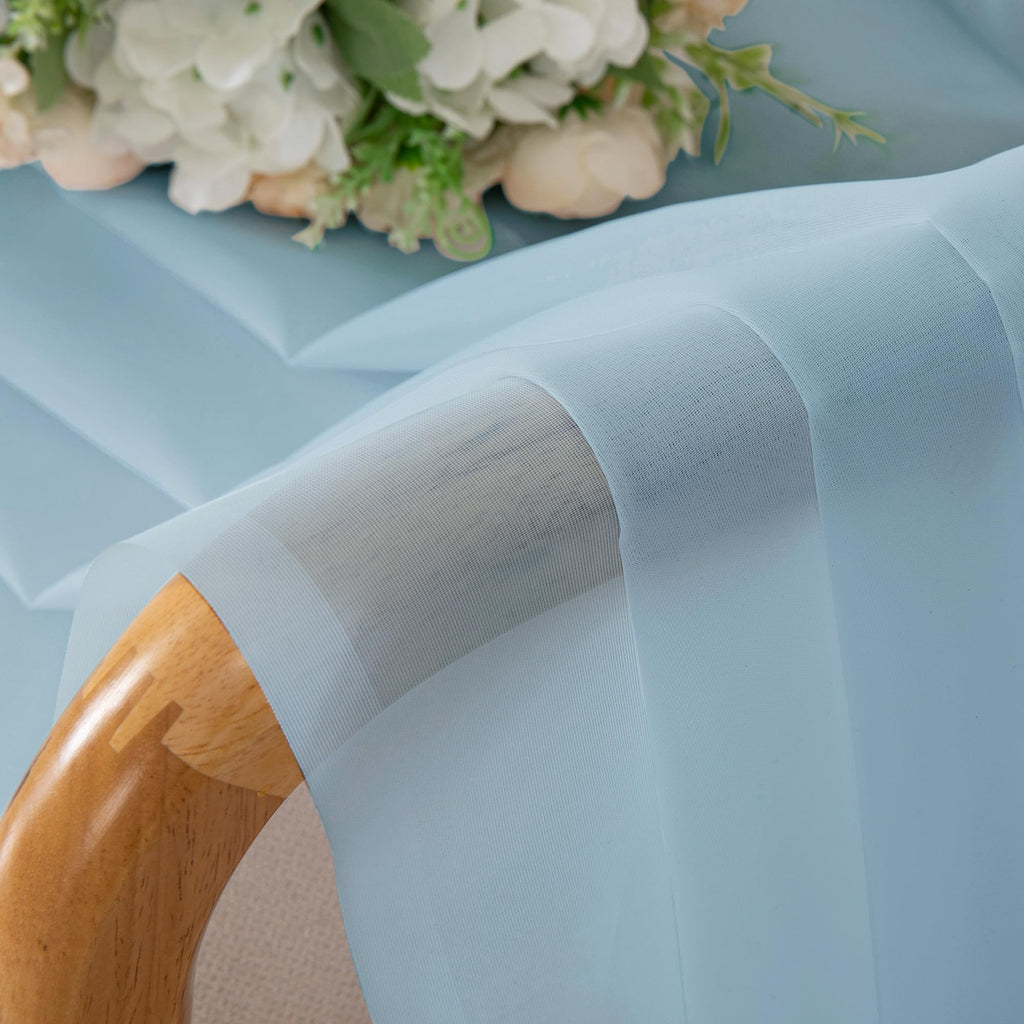 Sky Blue Sheer Curtains 30 inch Length 2 Panels (2 Count)