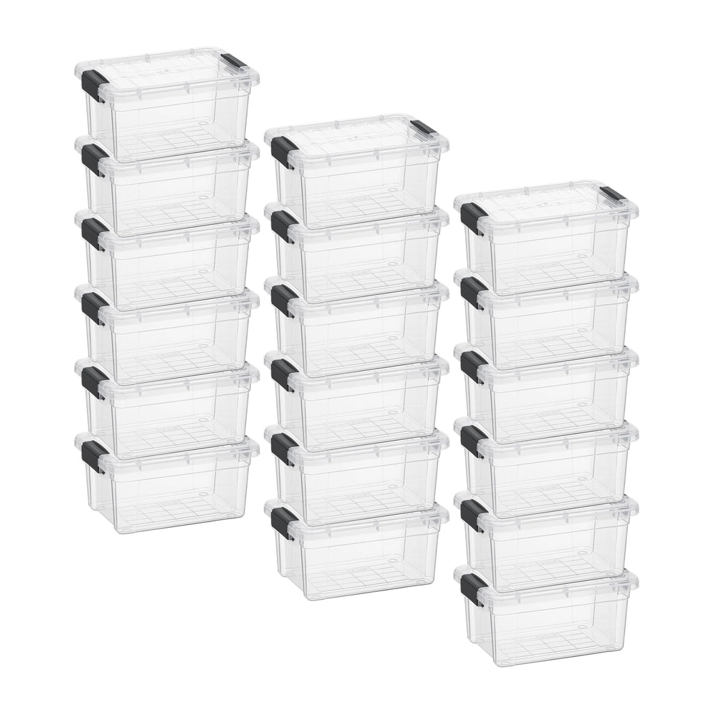 1.85 Quart Clear Plastic Storage Boxes with Lids (18 Count)