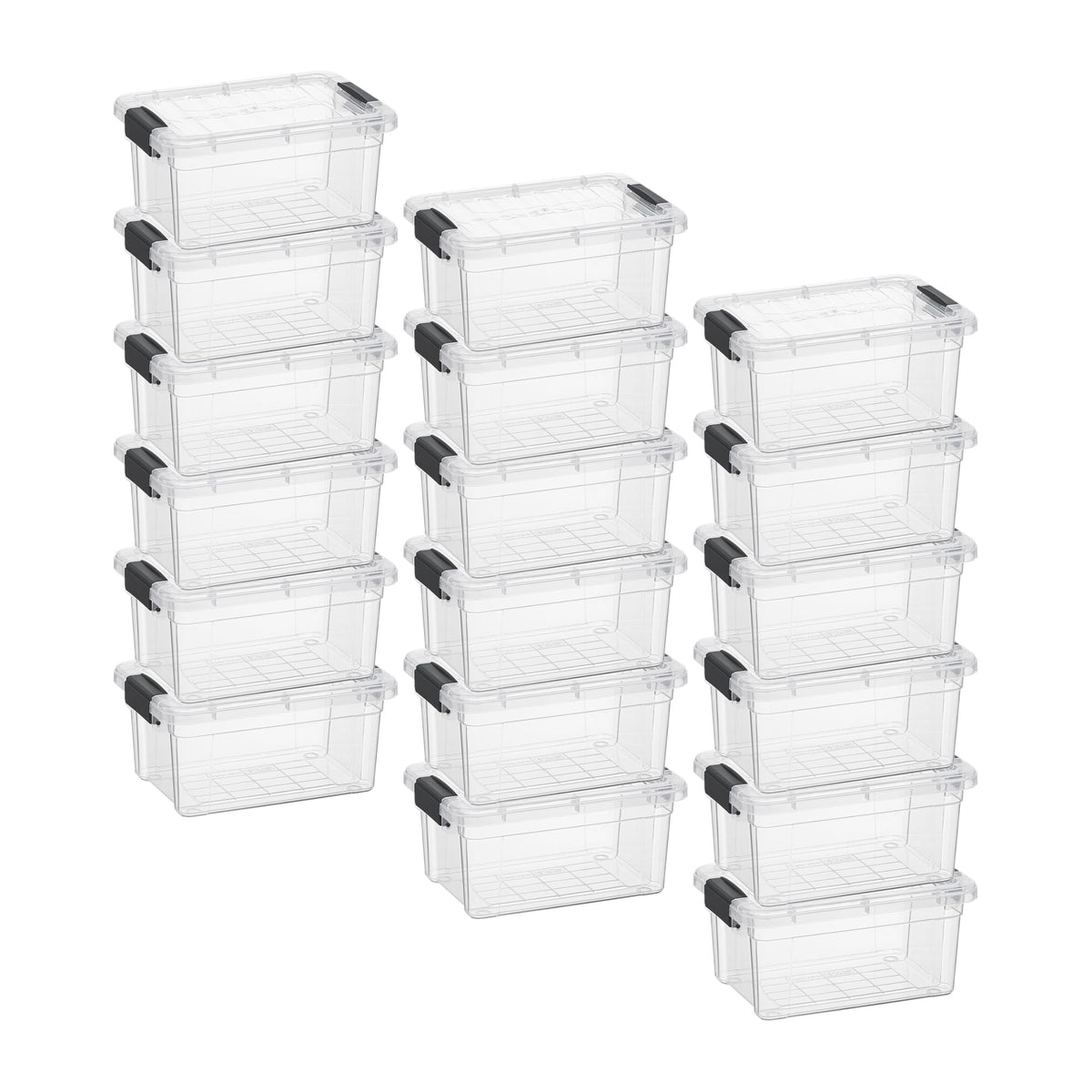 1.85 Quart Clear Plastic Storage Boxes with Lids (18 Count)