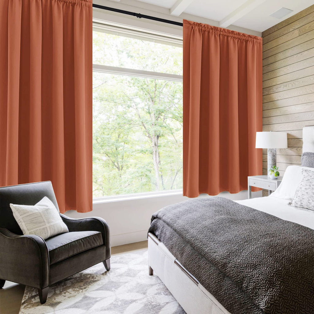 Blackout Curtains for Bedroom Living Room 52 x 54 Inch Long 2 Panels (2 Count)