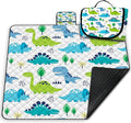 Extra Large Picnic Blanket Waterproof,80"x 80"Foldable Machine Washable Beach Blanket,Outdoor Blanket for 6-8 Adults,Picnic Mat Suitable for Indoor Crawling,Park Beach,Camping,Hiking,Travel(Dinosaur)