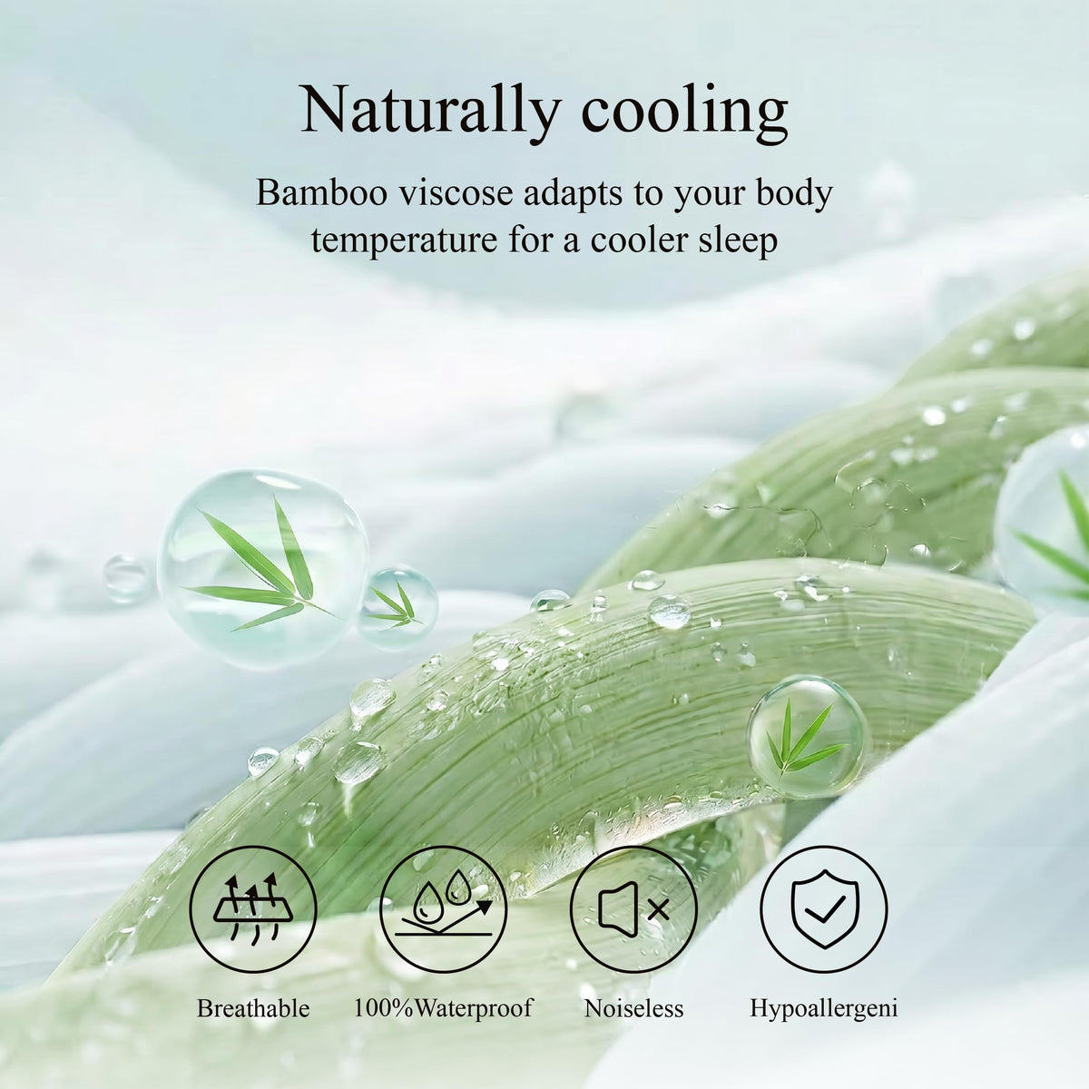 Twin Size Mattress Protector Waterproof Bamboo Rayon