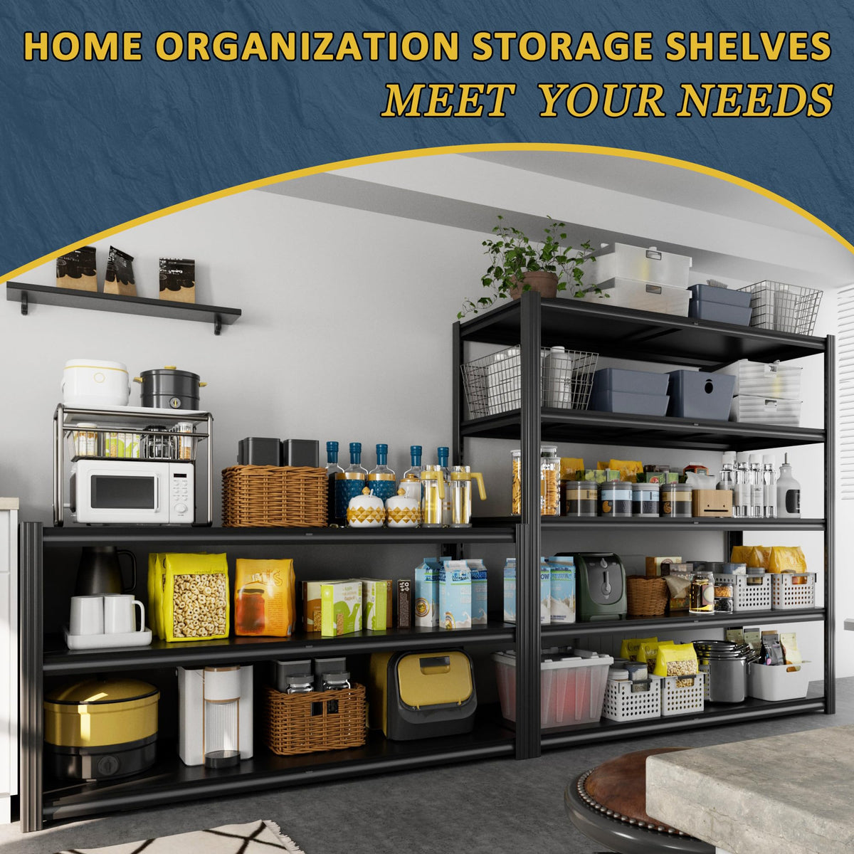 48" W Garage Shelving Heavy Duty 5 Tier Storage Shelf 3030LBS
