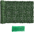 Faux Ivy Privacy Fence Screen Outdoor Expandable Artificial Greenery Roll Fake Hedge Wall Patio Green Plastic Leaf Plant Vine Grass Panels Gate Covering for Garden Yard Balcony (98.4 X 39.4 in)