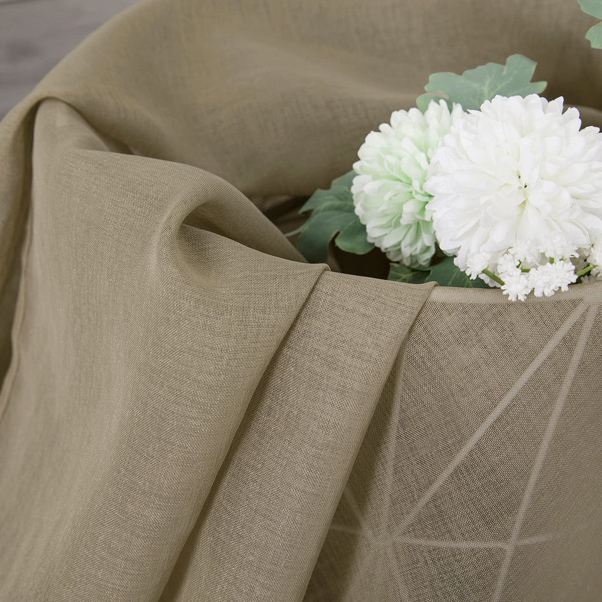 Sheer Curtain Linen Textured Bedroom Curtains Sheer Light Filtering Rod Pocket Voile Curtain for Living Room