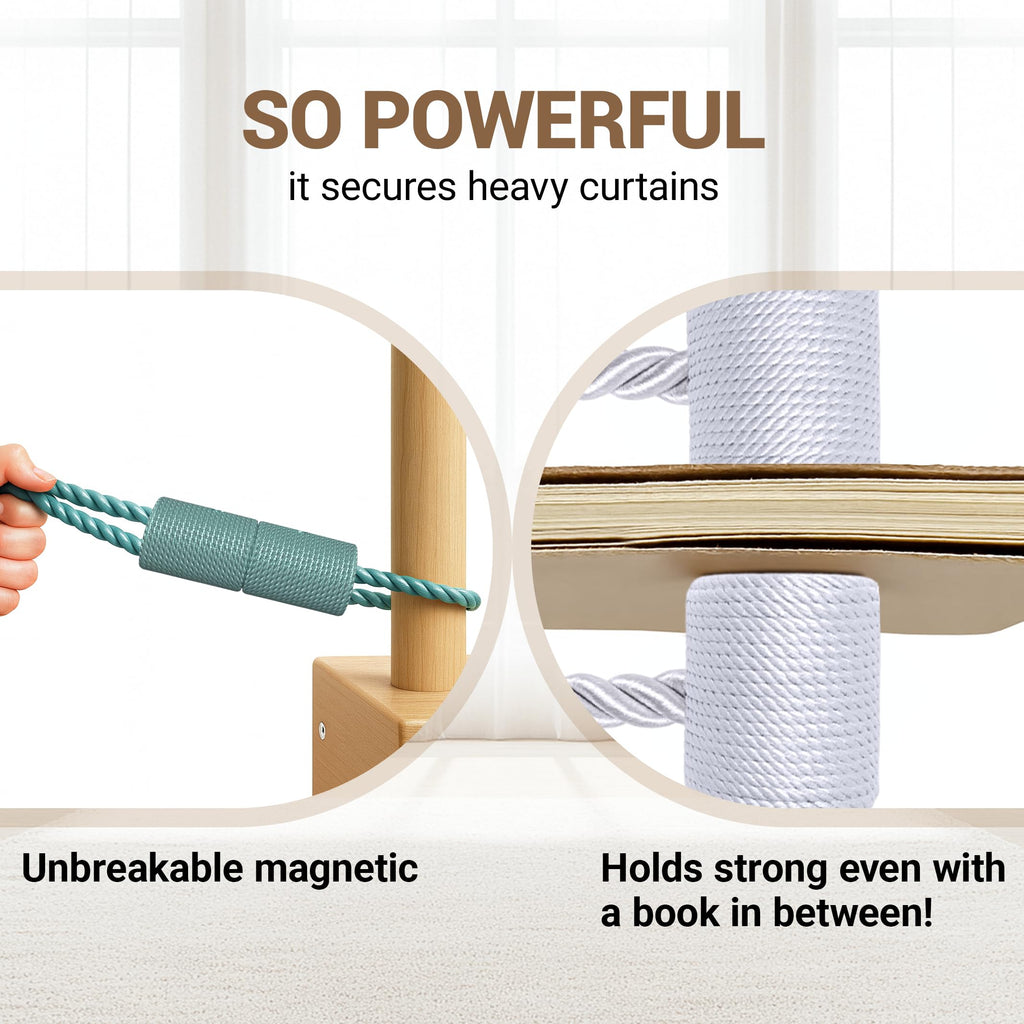 Magnetic Curtain Tiebacks Gray Blue 2pcs (2 Count)