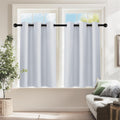 Greyish White Room Darkening Kitchen Curtains 2 Panels Set