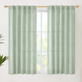 Sage Green Linen Curtains 54 Inch Length for Living Room Window (2 Count)