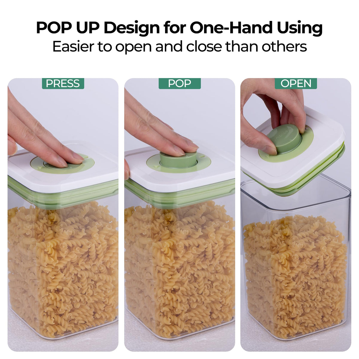 Pop Airtight Food Storage Containers with Time Recording Lids