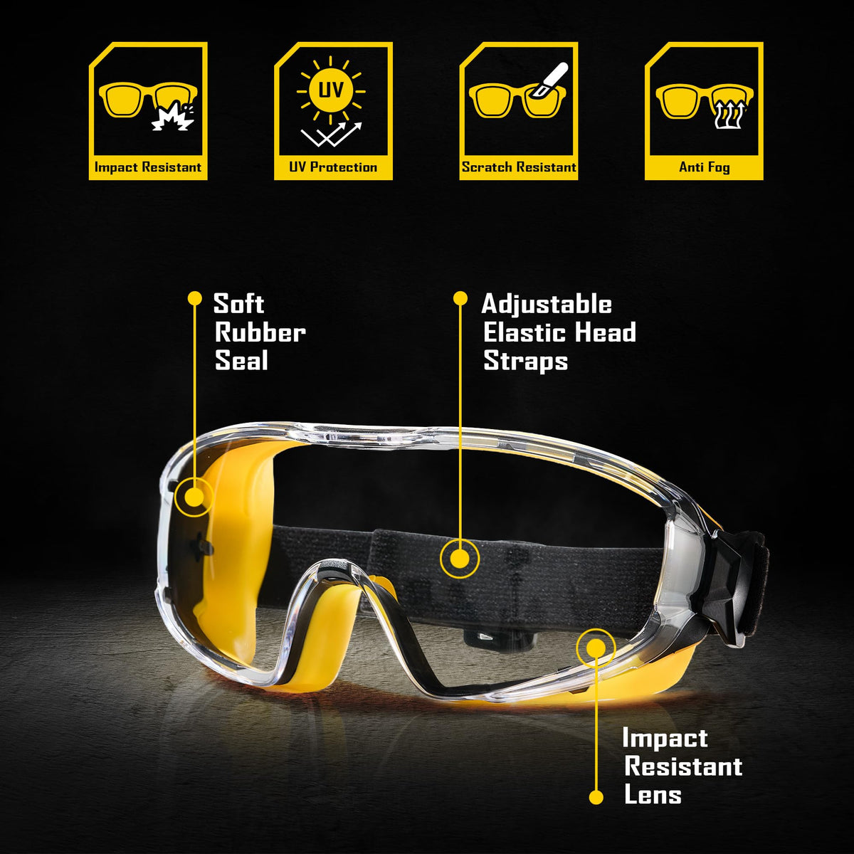 Safety Goggles Over Glasses with Anti