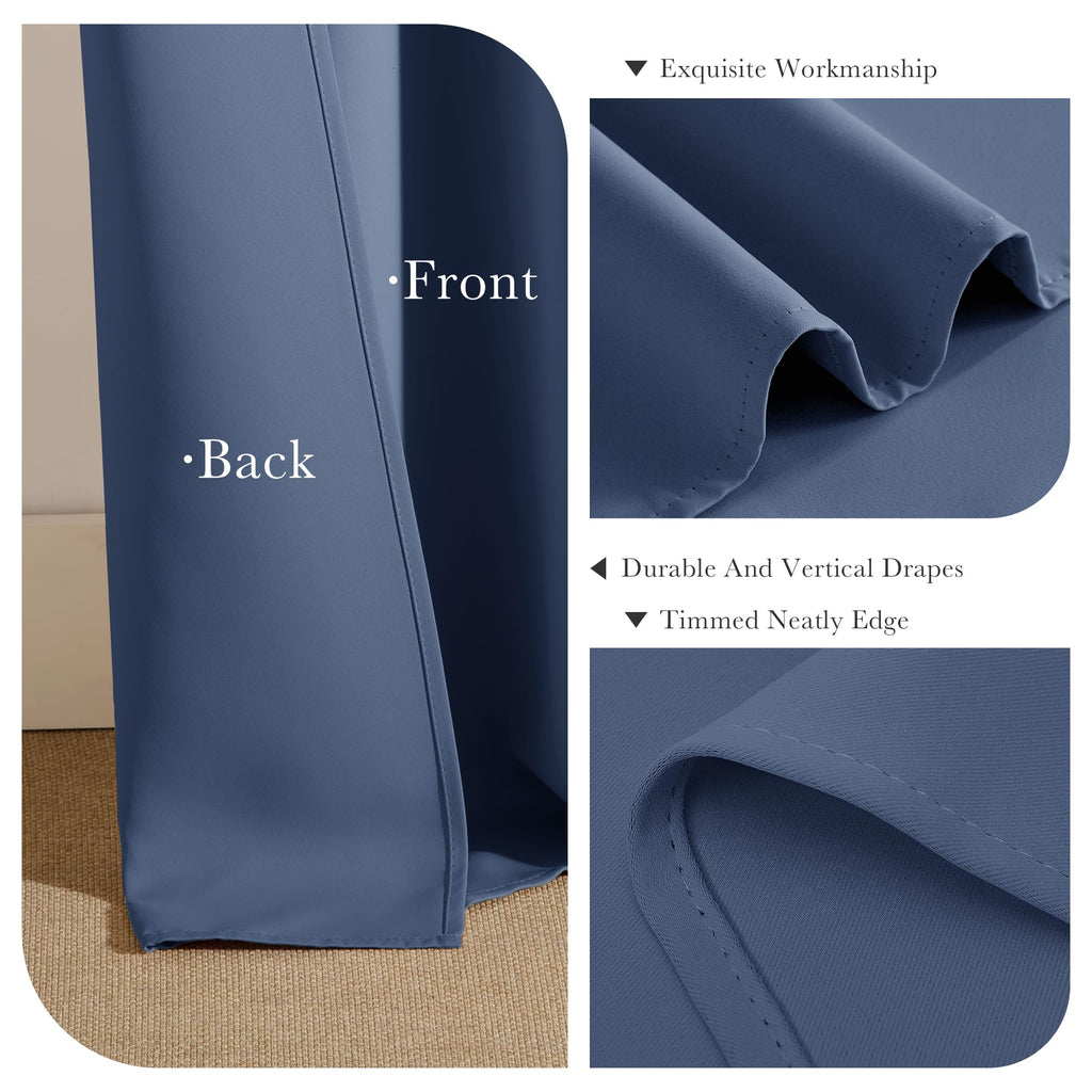 Stone Blue Bedroom Curtains for Windows (2 Count)