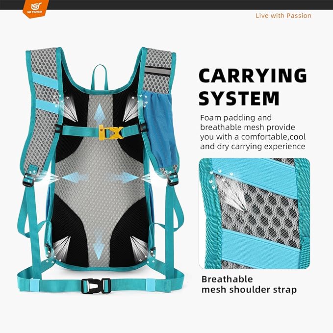 SKYSPER Small Hiking Backpack - 15L Travel Daypack Lightweight Bag Water Resistant Hiking Backpacks for Women Men(Blue)