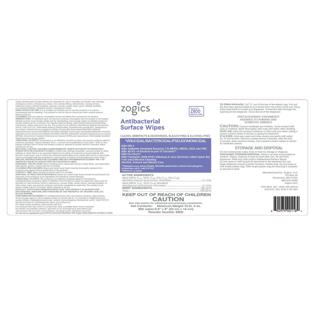 Antibacterial Disinfecting Wipes (800 Count)