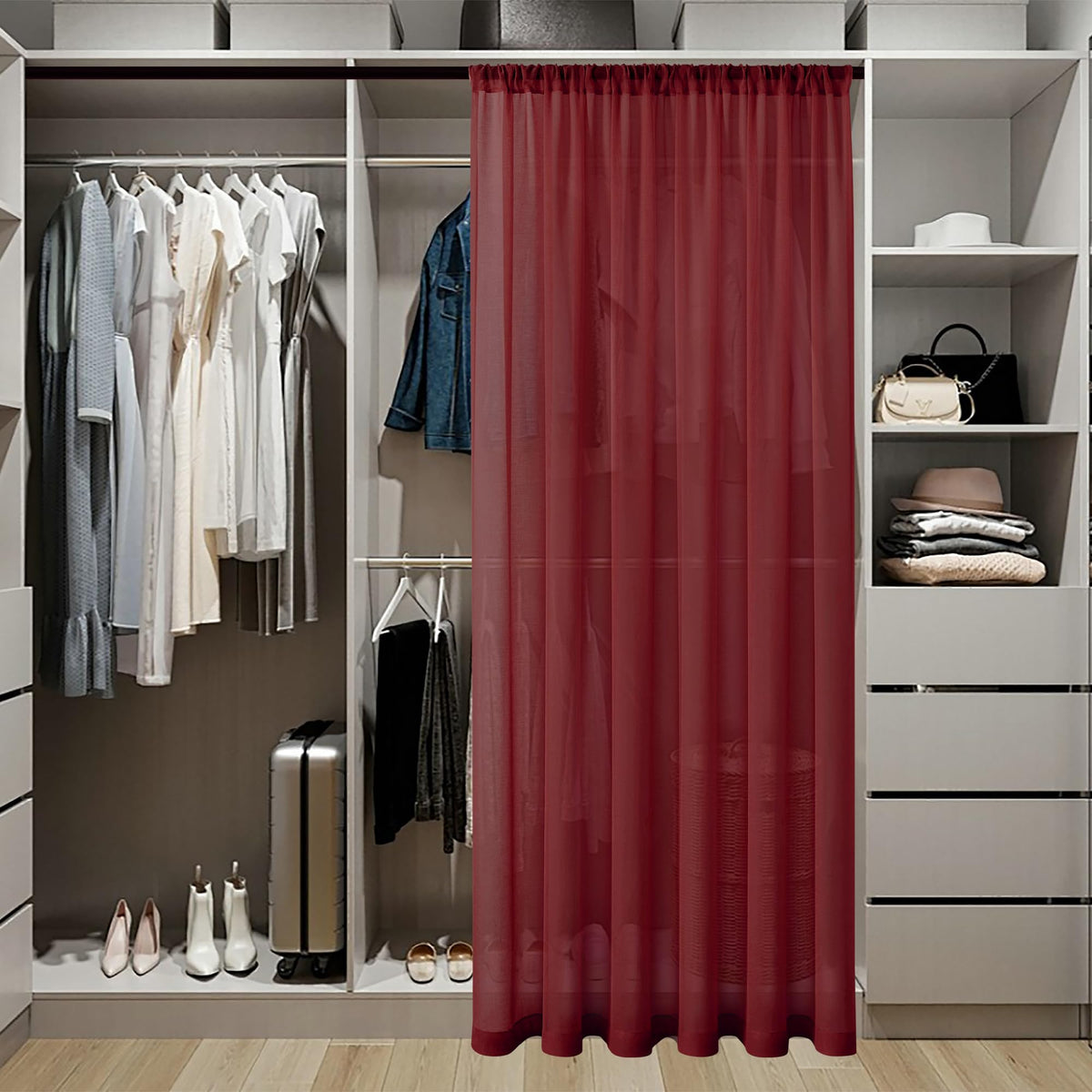 Sheer Door Curtain Closet Linen Textured Curtains Sheer Doorway Light Filtering Voile Patio Glass Doors Rod Pocket Curtain French Door