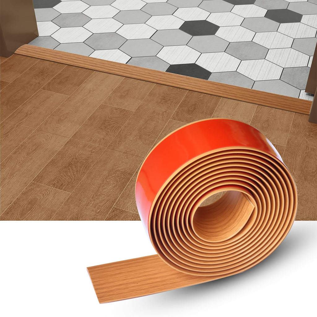Floor Door Flat Transition Strip & Self Adhesive Floor Vinyl Floor Edge Trim Laminate Floor Gap Covering Joining Strip