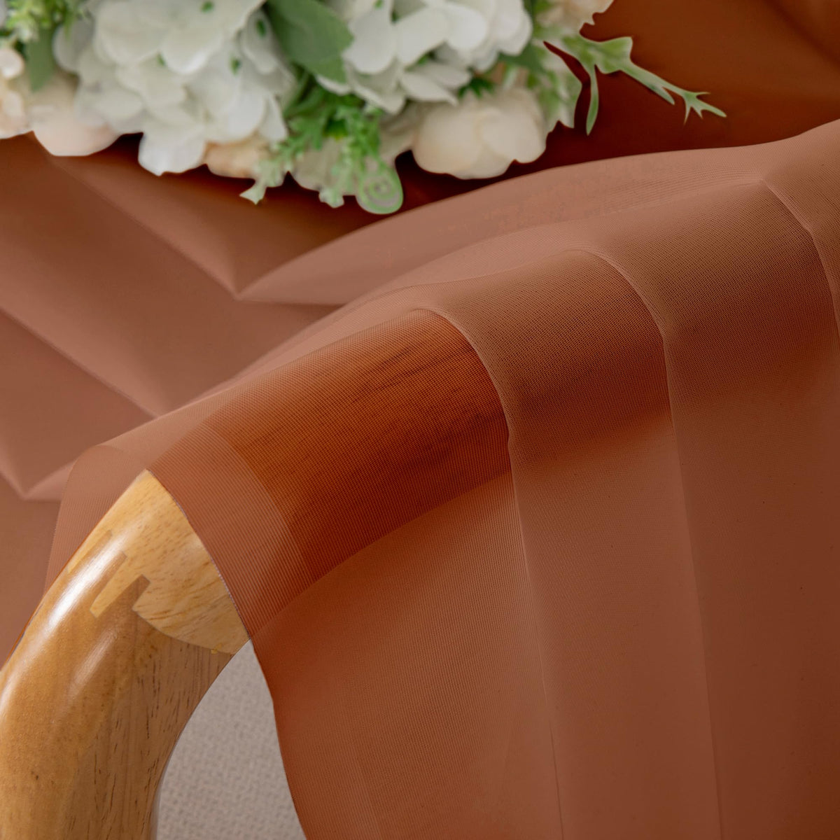Orange Sheer Curtains 36 inch Length 2 Panels (2 Count)