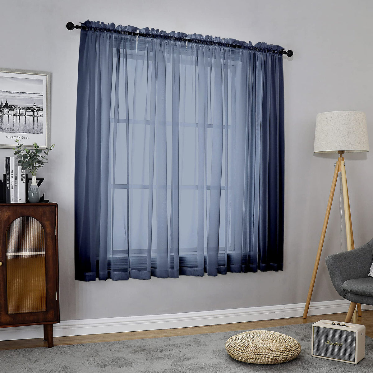 Sheer Curtains 63 Inch Length 2 Panels