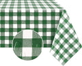 Romanstile Rectangle Vinyl Tablecloth, 100% Waterproof Buffalo Gingham Plastic Table Cloth, Heavy Duty Wipeable Checkered Table Covers for Outdoor, Camping, Picnic, Patio - 60 x 120, Green and White