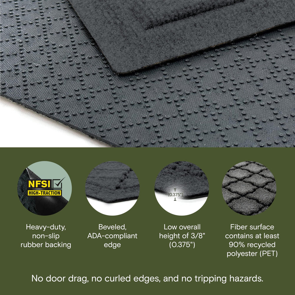 Cordova Front Door Mat Indoor Outdoor Entrance (6 Sq Ft)
