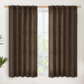 Brown Linen Curtains 48 Inches Long (2 Count)