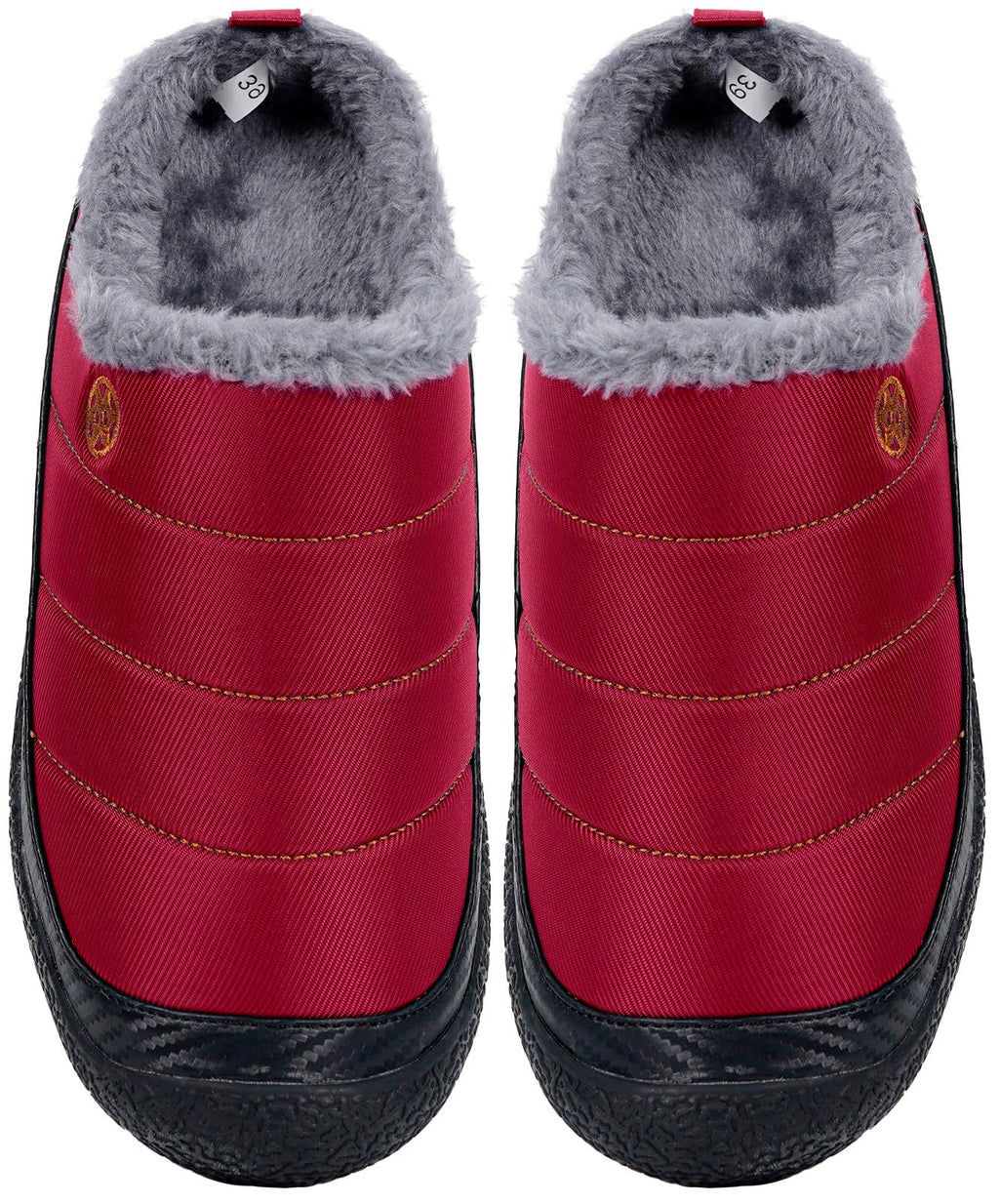 Womens Mens House Slippers Outdoor Winter Shoes Red