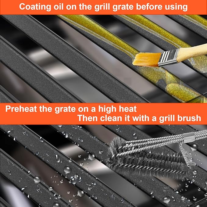 17" Grill Part Kit for Charbroil Performance 4 Burner 463352521 463354021 463365522 463365021 463350521, Grill Grates/Heat Plates/Burners/Adjustable Crossover Tube/Ignition for Charbroil Grills