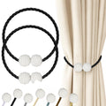 Magnetic Curtain Tiebacks Black 2pcs (2 Count)