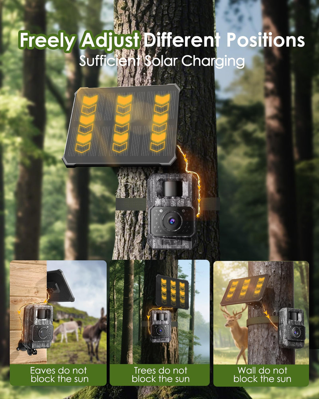 MAXDONE Trail Camera - 4K, 64MP, Solar, WiFi, Bluetooth