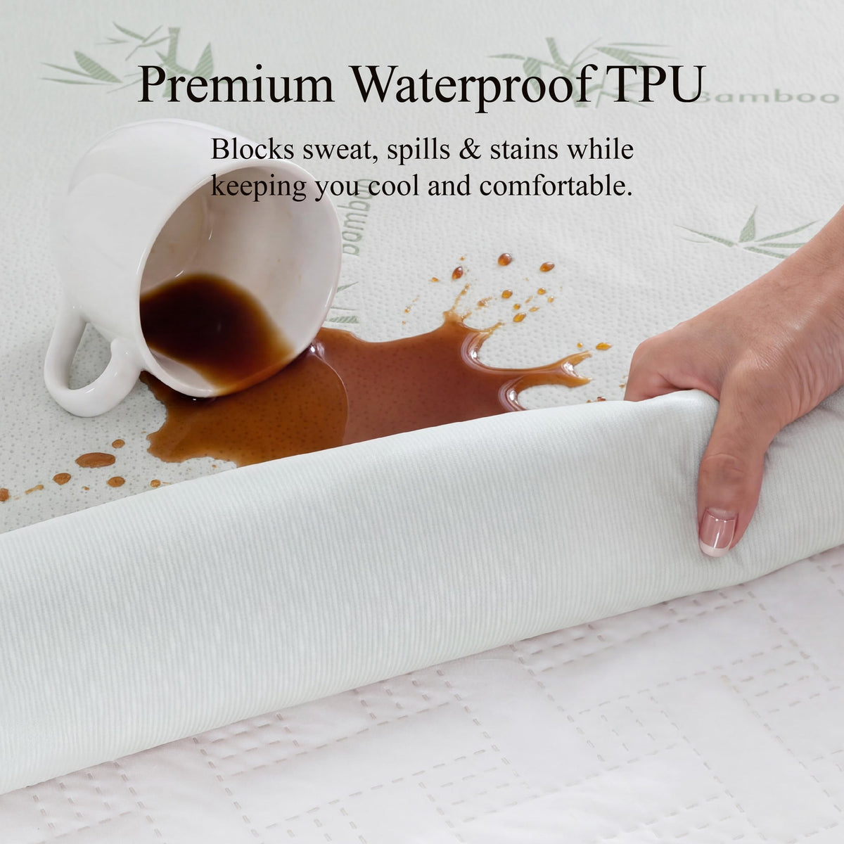 Twin Size Mattress Protector Waterproof Bamboo Rayon