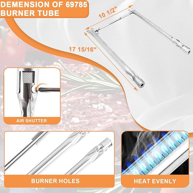 Spirit 2 Parts for Weber Spirit Grill Parts GS4 Spirit II/I 200 SER Replacement for Weber Spirit 2 Burner Tube 69785 67024, 7637 Grates,7635 67045 68842 3400301 Flavor Bars &Crossover Tube 69899 67278