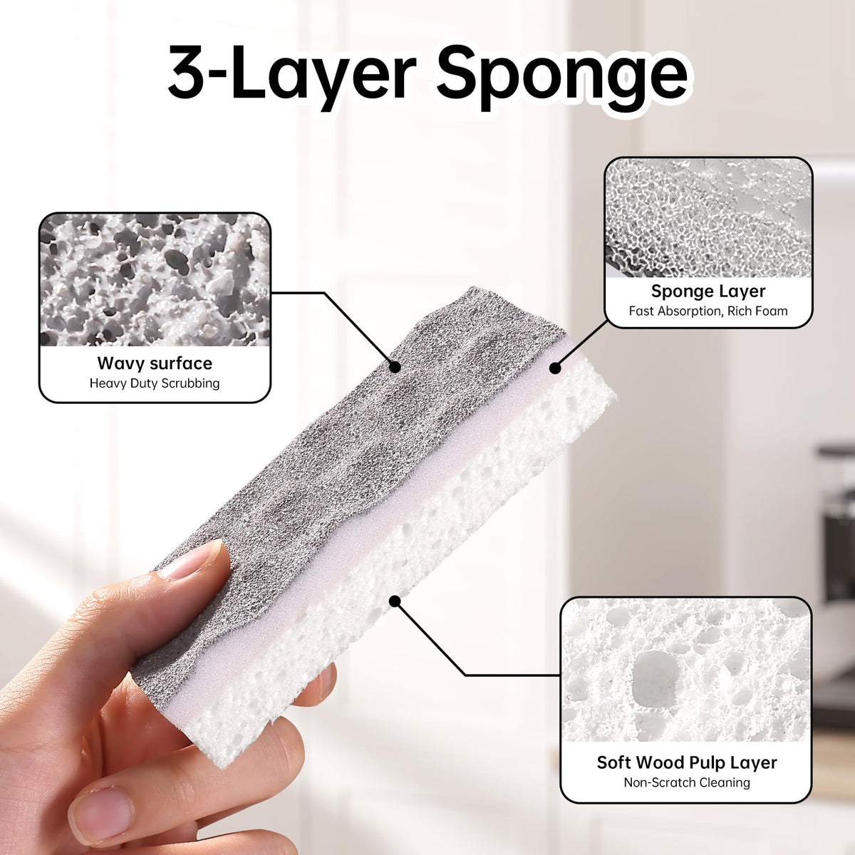 Textured Clean Sponges (36 Count)