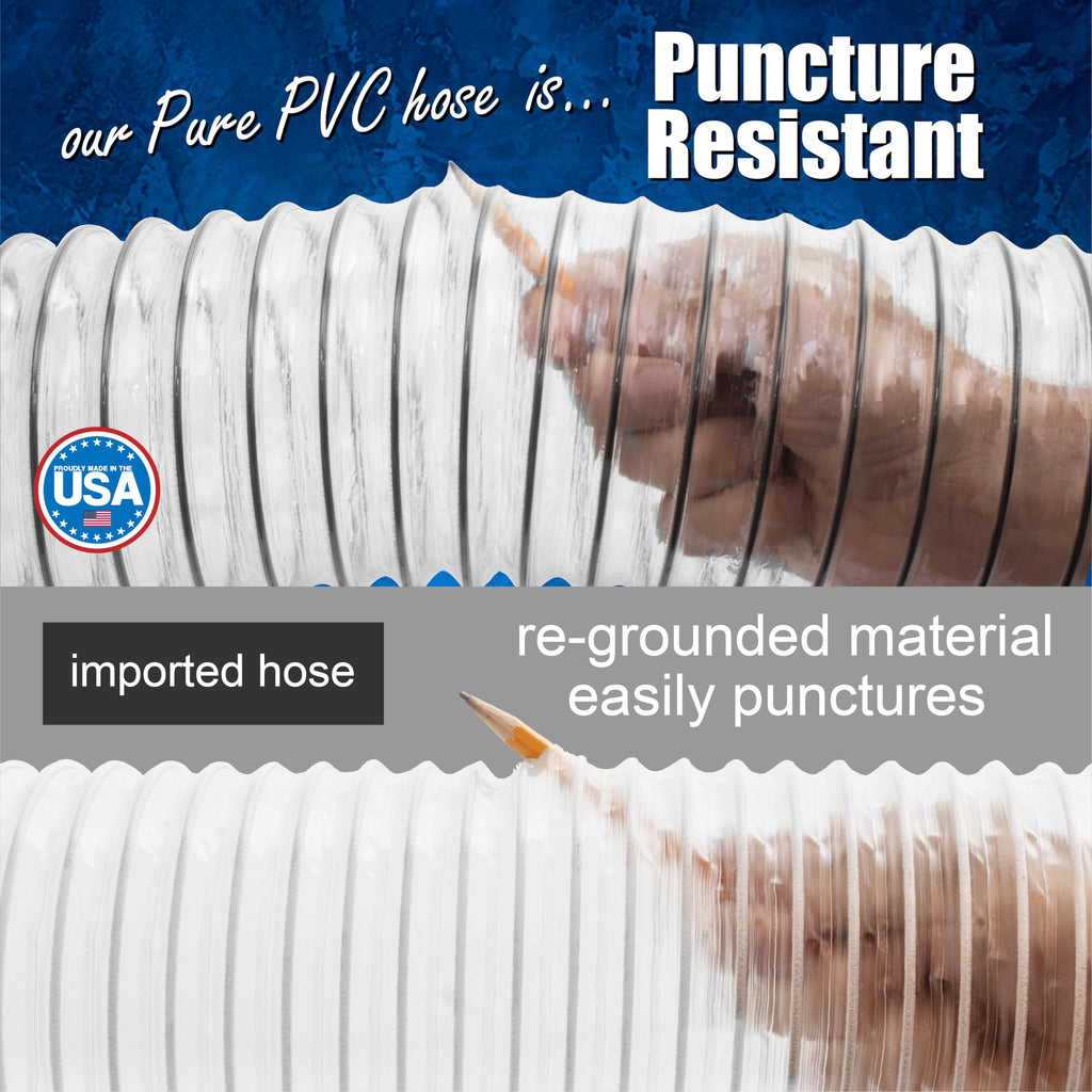 4 x 20' PVC Dust Collection Hose w (5 Count)