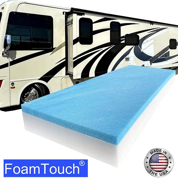 FoamTouch 4" Height x 35" Width x 79" Length Camper/RV bunk Mattress with Gel Memory Foam -No Cover