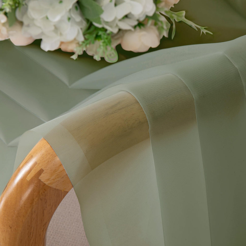 Sage Green Sheer Curtains 45 Inch Long 2 Panels