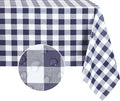 Romanstile Rectangle Vinyl Tablecloth, 100% Waterproof Buffalo Gingham Plastic Table Cloth, Heavy Duty Wipeable Checkered Table Covers for Outdoor, Camping, Picnic, Patio - 54 x 78, Navy Blue