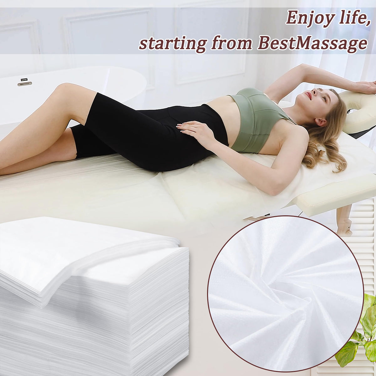 600 Pcs Disposable Bed Sheets for Massage Table 31" x 71" Massage Table Sheet Soft Non Woven Bed Cover Breathable for SPA Massage Beauty Tattoos (600 Count)