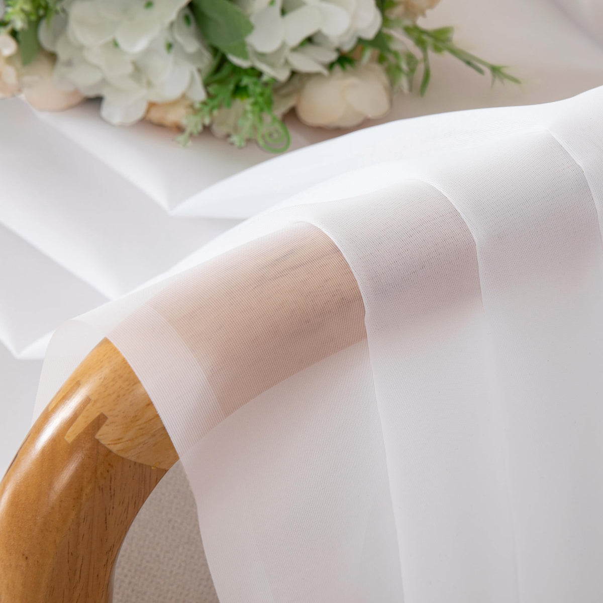 Sheer White Curtains 90 inches Long 2 Panels (2 Count)
