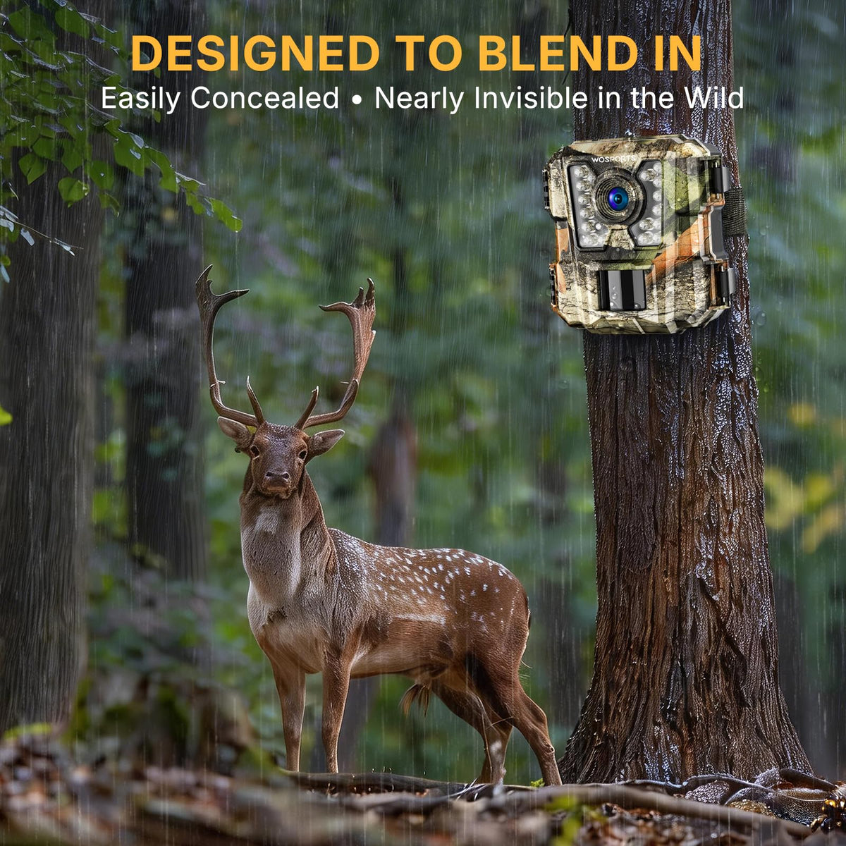 WOSPORTS Trail Camera - 24MP, 1080P, Mini, Waterproof