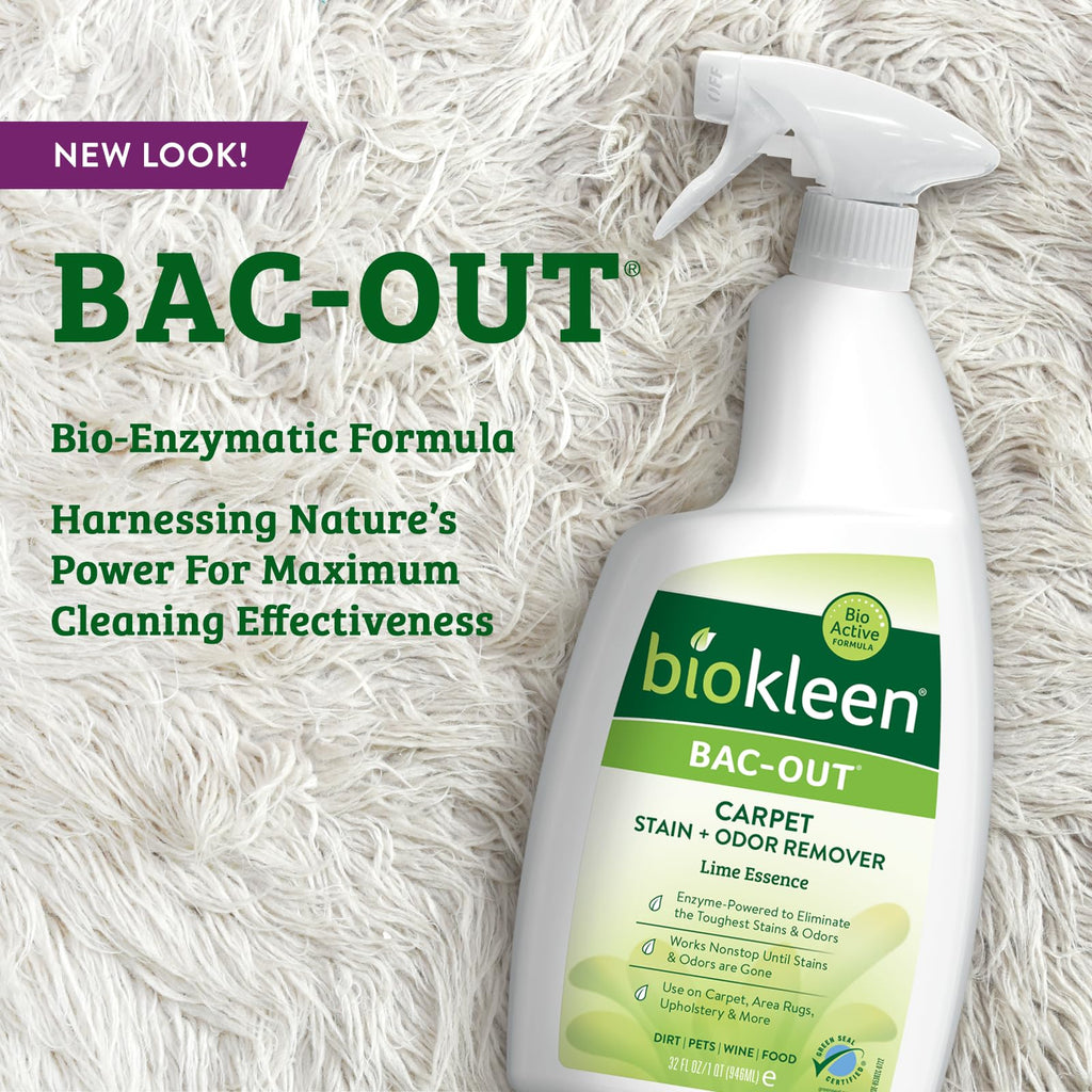 Bac Out Enzyme Cleaner Spray and Stain & Odor Remover for Pet Stains (32 Fl Oz)